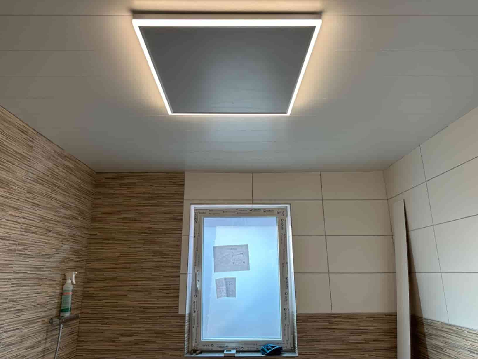 Infrarot Deckenheizung 770W Mit Thermostat & Fernbedienung | Sparsame Wärmewellen-Heizung Mit LED Licht